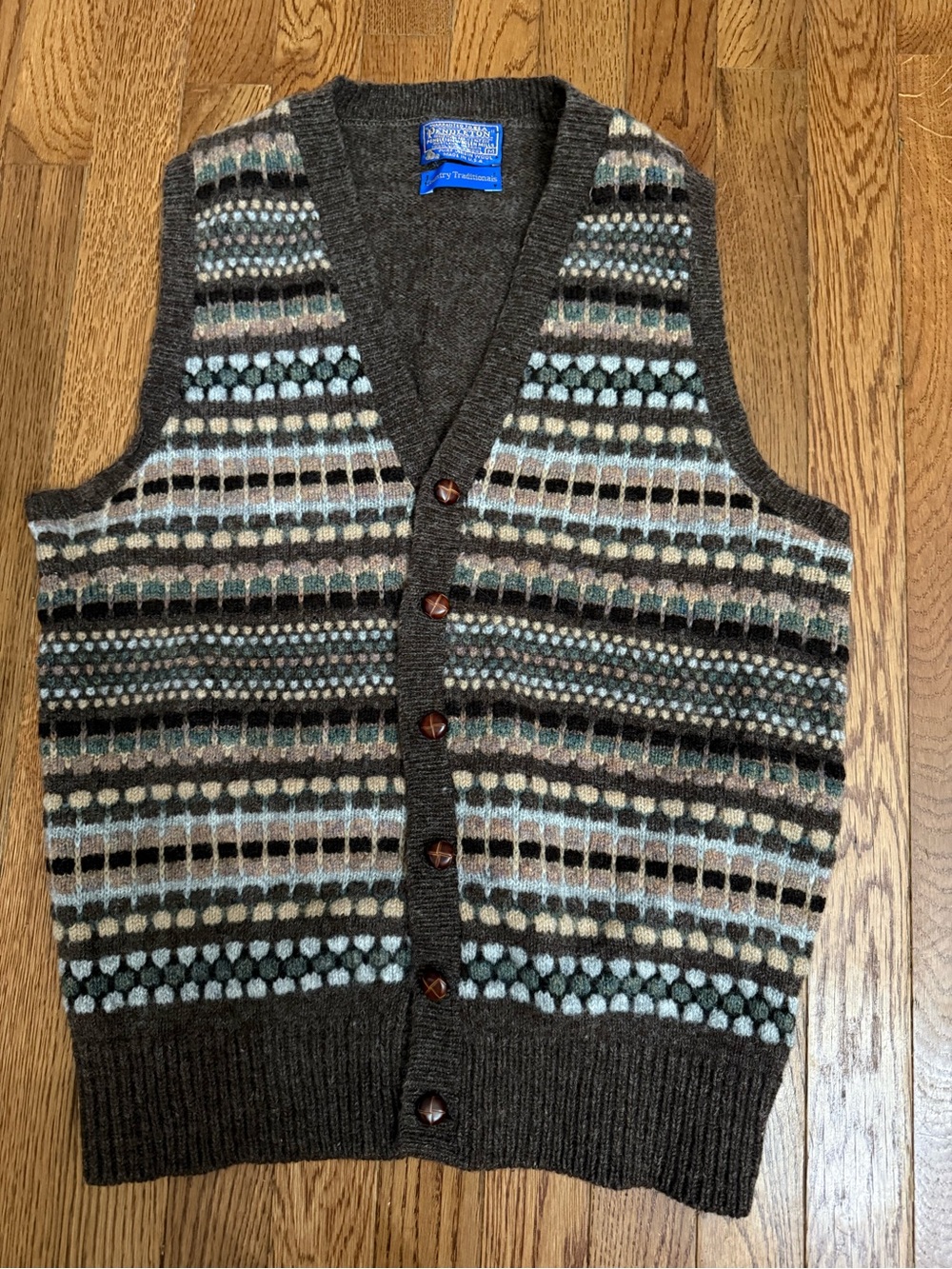 Vintage Pendleton Country Traditions 100% Wool Sweater Vest Mens M USA